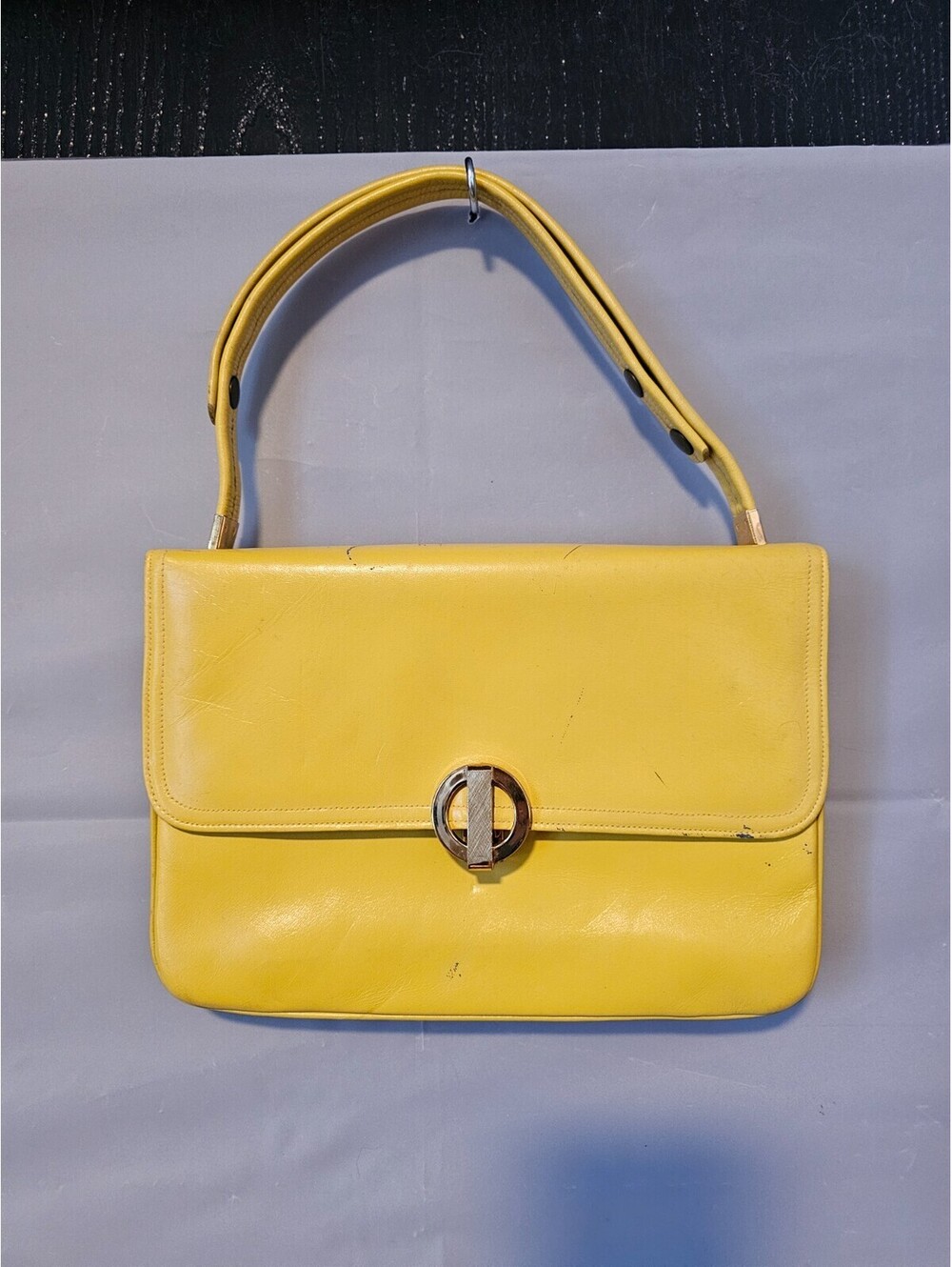 Hill & Dale Yellow Structured Top Handle Handbag Made in America